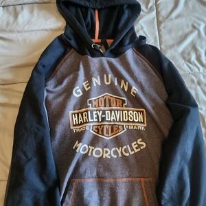 Authentic Harley-Davidson Men's Black and Gray Hoodie